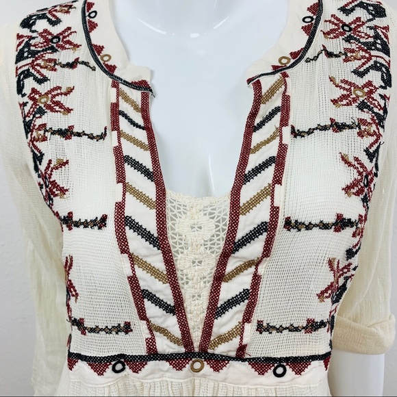 Altar’d State / Boho Cream Mesh Embroider - Picture 2 of 8